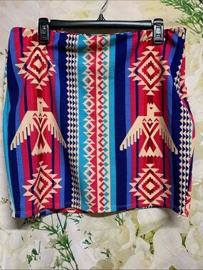 Aztec-Pattern Mini Skirt by L&B lucky & blessed size 2X